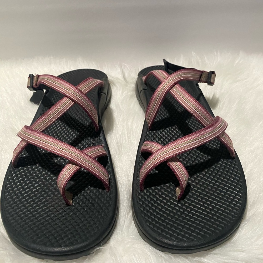 Chaco Women's Strappy Sandals in Black and Pink